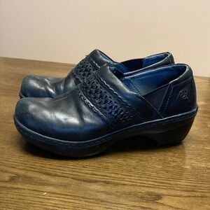 Ariat Black Leather Mules with Braided Accent